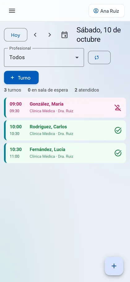 Agenda del día en el celular